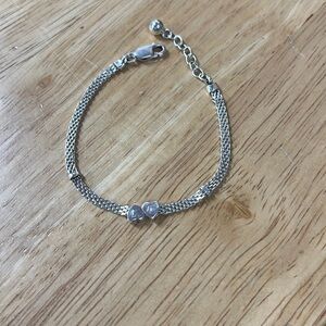 Silver Sliding Hearts Bracelet